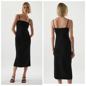 Cos Knit Midi Tube Dress Black Medium